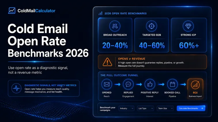 Cold email open rate benchmarks dashboard